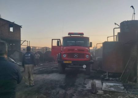 انفجار دیگ علت آتش سوزی در کارخانه روغن قروه