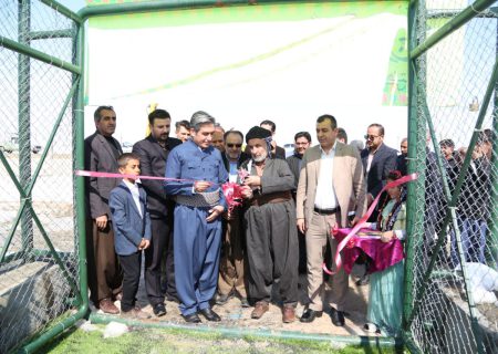 زمین چمن مصنوعی روستای «قلعه‌روته‌له» از توابع شهرستان دیواندره افتتاح شد