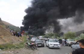 آتش سوزی انبار لوله پلی‌اتیلن امور آب در سنندج