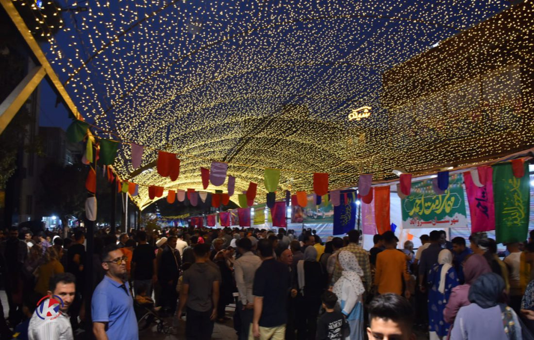 برگزاری جشن بزرگ امت احمد در پیاده‌راه فردوسی سنندج + عکس